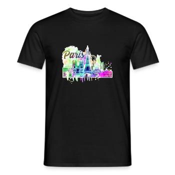 Paris 2 J - Männer T-Shirt - Schwarz - Vorne - AI Model Male 178 light (178cm)