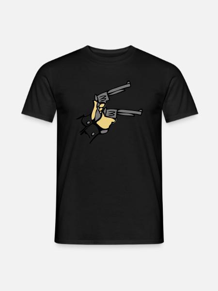 Weapons pistols hands dell - Men's T-Shirt - black