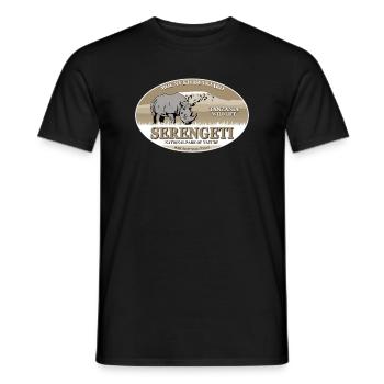 Nashorn - Rhino - Serengeti - Tanzania - Männer T-Shirt - Schwarz - Vorne - AI Model Male 178 light (178cm)