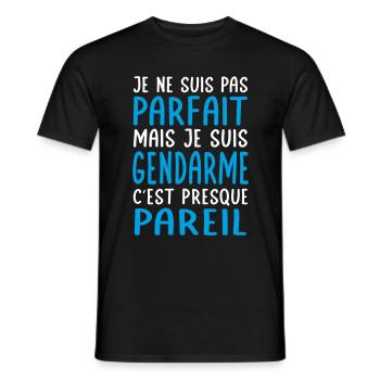 Je ne suis pas parfait mais je suis gendarme - T-shirt homme - noir - Devant - AI Model Male 178 light (178cm)