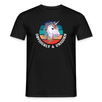 Obviously A Unicorn - Men's T-Shirt - black - Front - AI Model Male 178 light (178cm)