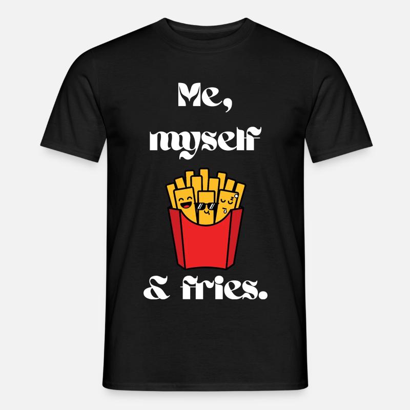 Pommes Spruch - Männer T-Shirt - Schwarz