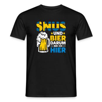 Snus Tabak Nikotin - Männer T-Shirt - Schwarz - Vorne - AI Model Male 178 light (178cm)