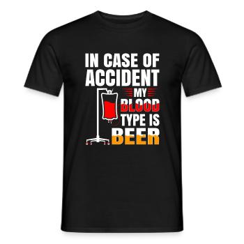 My blood type is beer - Men's T-Shirt - black - Front - AI Model Male 178 light (178cm)