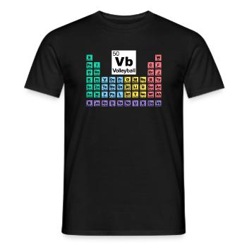 Volleyball Periodic Table - Men's T-Shirt - black - Front - AI Model Male 178 light (178cm)