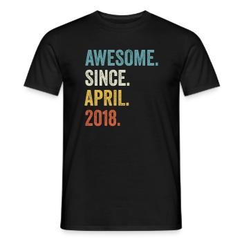 Awesome Since April 2018 4. Geburtstag - Männer T-Shirt - Schwarz - Vorne - AI Model Male 178 light (178cm)