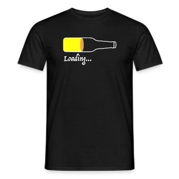 Chargement de bière | boutique, bouteille de bière, dictons drôles - T-shirt homme - noir - Devant - AI Model Male 178 light (178cm)