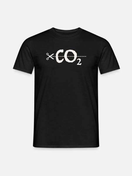 CO2 | Klimawandel, Schere, Naturschutz - Männer T-Shirt - Schwarz
