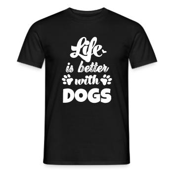 La vie est meilleure avec les chiens propriétaires de chiens - T-shirt homme - noir - Devant - AI Model Male 178 light (178cm)