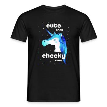 blue unicorn cute cheeky - Männer T-Shirt - Schwarz - Vorne - AI Model Male 178 light (178cm)