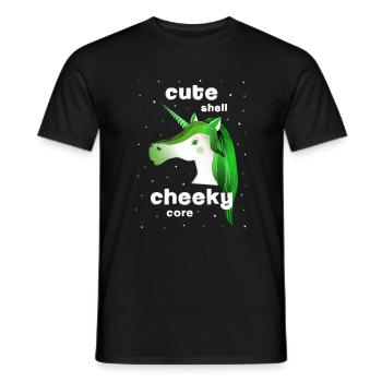 Green Unicorn Cute cheeky - Männer T-Shirt - Schwarz - Vorne - AI Model Male 178 light (178cm)