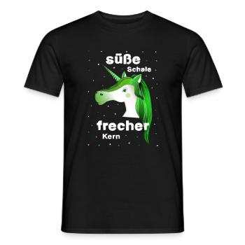 grünes Einhorn frecher süß - Männer T-Shirt - Schwarz - Vorne - AI Model Male 178 light (178cm)