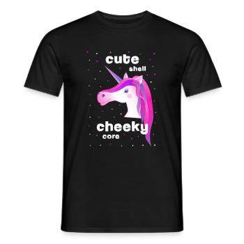 pink unicorn cute cheeky - Men's T-Shirt - black - Front - AI Model Male 178 light (178cm)