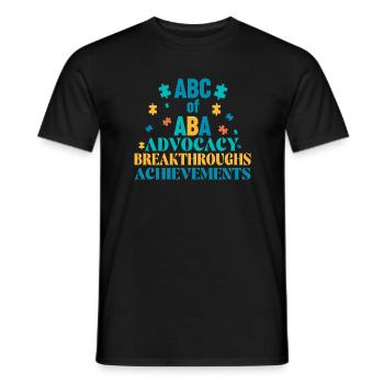 Thérapeute ABA Travailleur social Sensibilisation à l’autisme - T-shirt homme - noir - Devant - AI Model Male 178 light (178cm)