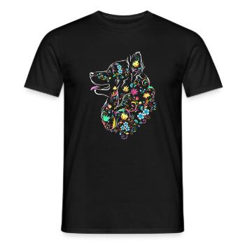 Stickers Fleurs Eté - T-shirt homme - noir - Devant - AI Model Male 178 light (178cm)
