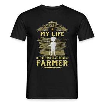 Agriculteur agriculteur tracteur agricole cadeau - T-shirt homme - noir - Devant - AI Model Male 178 light (178cm)