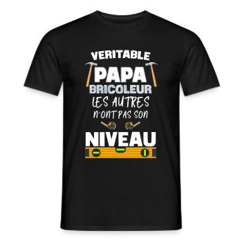 Le meilleur, le vrai bricoleur c'est papa - T-shirt homme - noir - Devant - AI Model Male 178 light (178cm)
