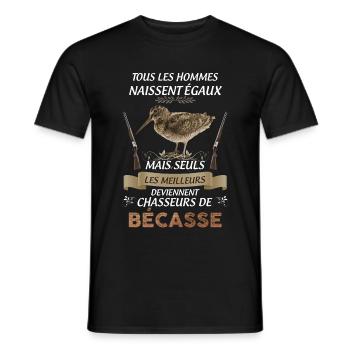 chasseur de bécasse humour saison de la chasse - T-shirt homme - noir - Devant - AI Model Male 178 light (178cm)