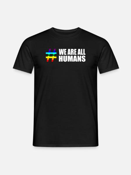 Menschenrechte Vielfalt Spruch Sprüche Regenbogen - Männer T-Shirt - Schwarz