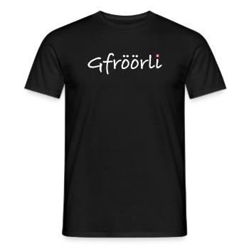 Gfröörli | Schweiz, Dialekt, Fondue, Tourismus - Männer T-Shirt - Schwarz - Vorne - AI Model Male 178 light (178cm)