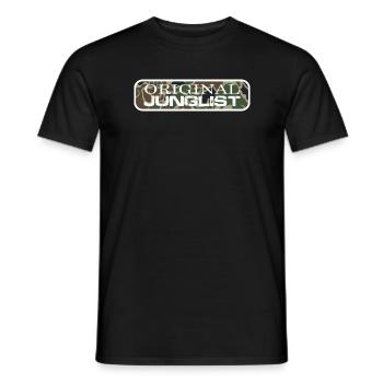 Original Junglist Drum and Bass DnB 90s Camo Remix - Männer T-Shirt - Schwarz - Vorne - AI Model Male 178 light (178cm)
