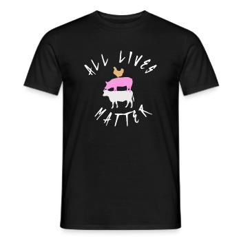 Vegan vegetarian shirt motif gift - Men's T-Shirt - black - Front - AI Model Male 178 light (178cm)