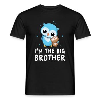 Je suis le grand frère - Big Brother Cute Owls - T-shirt homme - noir - Devant - AI Model Male 178 light (178cm)