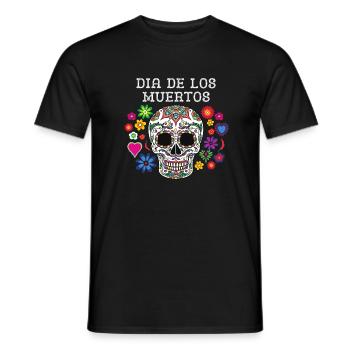 Halloween Dia de los Muertos mexican spanish coco - T-shirt homme - noir - Devant - AI Model Male 178 light (178cm)