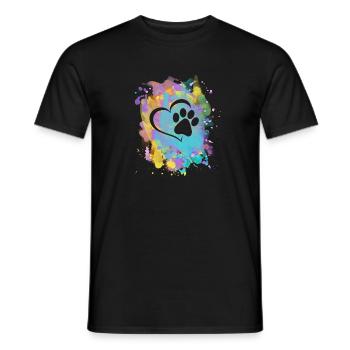 Fußabdrücke Herz - Männer T-Shirt - Schwarz - Vorne - AI Model Male 178 light (178cm)