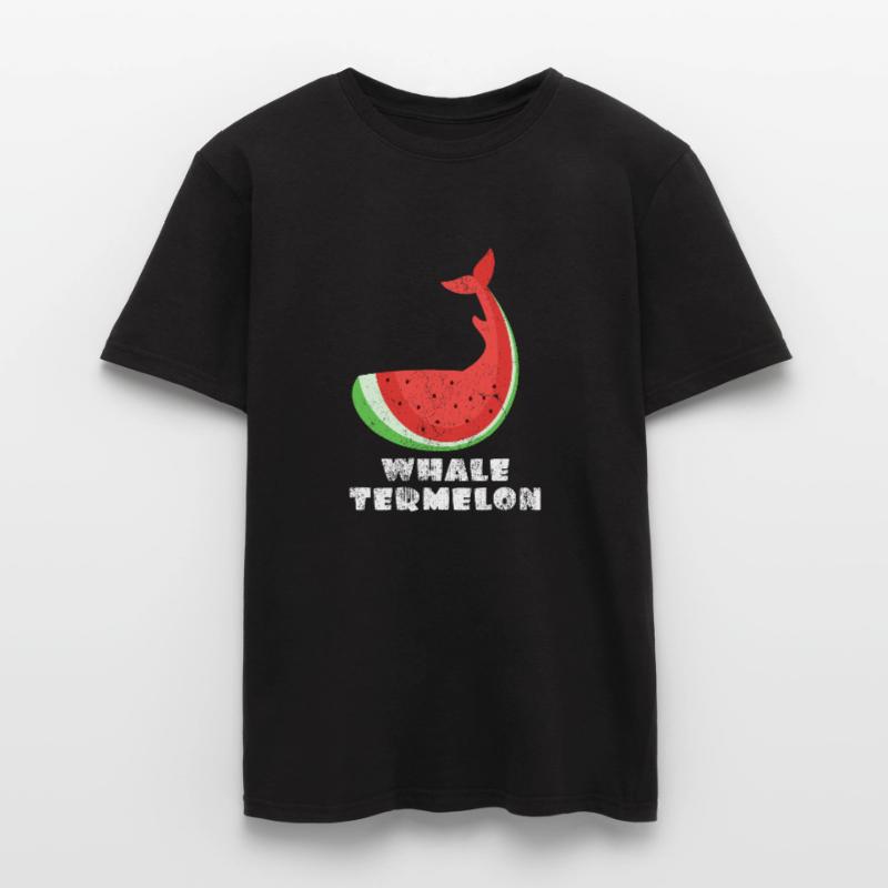 Idée de cadeau d'art abstrait de baleine de pastèque T-shirt homme