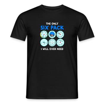 Pack de six pilotes - vol, avion, cours de pilotage - T-shirt homme - noir - Devant - AI Model Male 178 light (178cm)