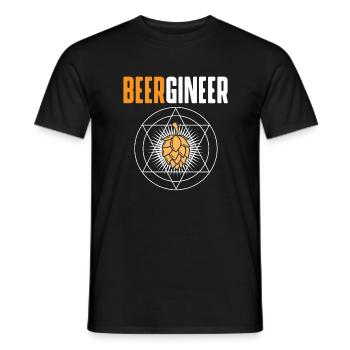 Beergineer - Brewer, Home Brewing - Men's T-Shirt - black - Front - AI Model Male 178 light (178cm)