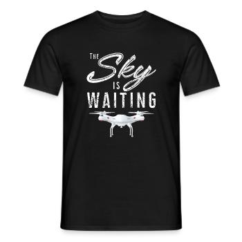 Sky is waiting - drone, quadrocopter, flight - Men's T-Shirt - black - Front - AI Model Male 178 light (178cm)