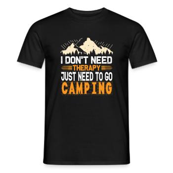 Camping is my therapy - camper, tent - Men's T-Shirt - black - Front - AI Model Male 178 light (178cm)