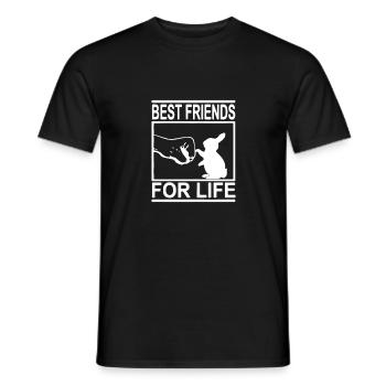 Best Friends for Life - Hase, Kaninchen - Männer T-Shirt - Schwarz - Vorne - AI Model Male 178 light (178cm)