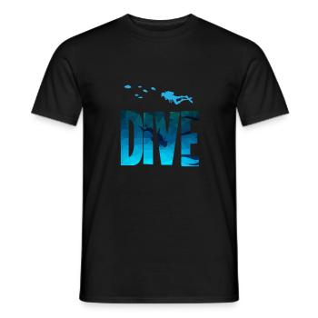 Dive - diving, divers, snorkeling - Men's T-Shirt - black - Front - AI Model Male 178 light (178cm)