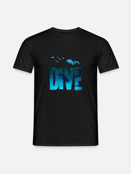 Dive - Tauchen, Taucher, Schnorcheln - T-shirt herr - svart