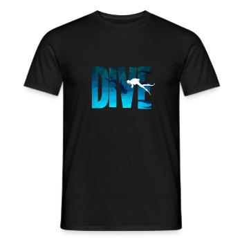 Dive - diving, divers, snorkeling - Men's T-Shirt - black - Front - AI Model Male 178 light (178cm)