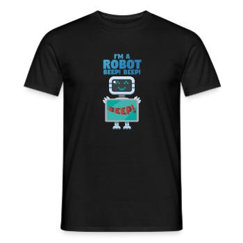 Im a robot beep - robot computer - Men's T-Shirt - black - Front - AI Model Male 178 light (178cm)