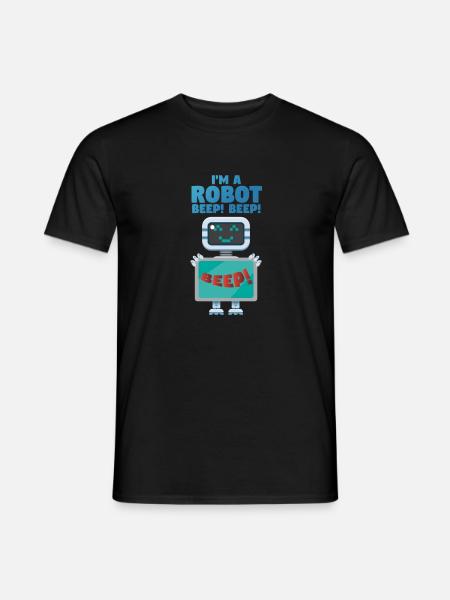 Im a robot beep - Roboter Computer - Männer T-Shirt - Schwarz