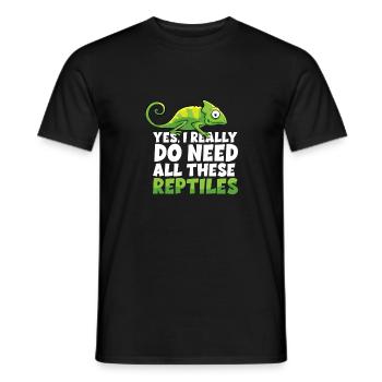 Need all reptiles - snakes - Men's T-Shirt - black - Front - AI Model Male 178 light (178cm)