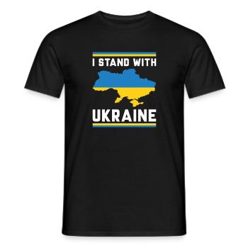 I Stand With Ukraine - Men's T-Shirt - black - Front - AI Model Male 178 light (178cm)