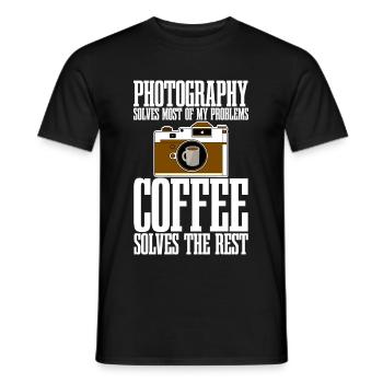 Photography Solves Most Of My Problems 4 - Men's T-Shirt - black - Front - AI Model Male 178 light (178cm)