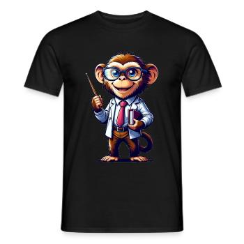 Cute Monkey Teacher - Männer T-Shirt - Schwarz - Vorne - AI Model Male 178 light (178cm)