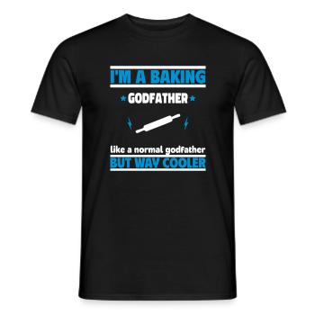 Ich bin ein Patenonkel Bäcker, viel cooler als - Männer T-Shirt - Schwarz - Vorne - AI Model Male 178 light (178cm)