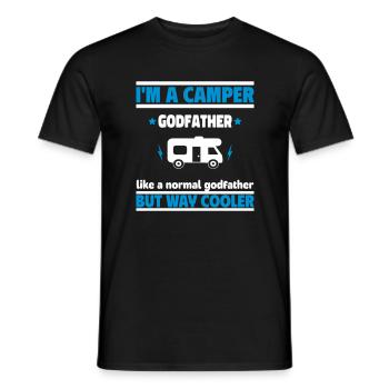 Sponsor camper, much cooler than a normal sponsor - Men's T-Shirt - black - Front - AI Model Male 178 light (178cm)