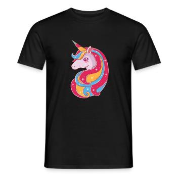 Schönes Einhorn - Männer T-Shirt - Schwarz - Vorne - AI Model Male 178 light (178cm)