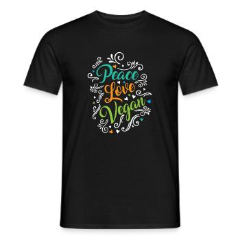 Peace Love Vegan - Männer T-Shirt - Schwarz - Vorne - AI Model Male 178 light (178cm)