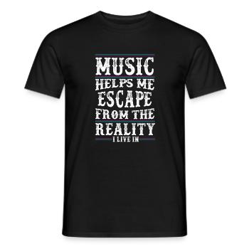 Music helps me - Music Love - Music Quote - Men's T-Shirt - black - Front - AI Model Male 178 light (178cm)