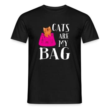 Les chats sont mon sac - T-shirt homme - noir - Devant - AI Model Male 178 light (178cm)